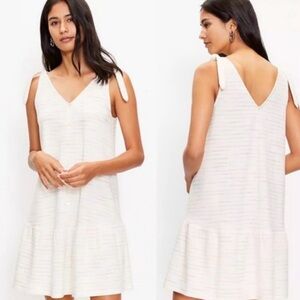 LOFT Cream Sleeveless Mini Dress